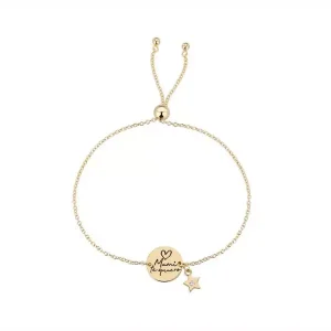 Pulsera de plata chapada cadena rolo disco Mami