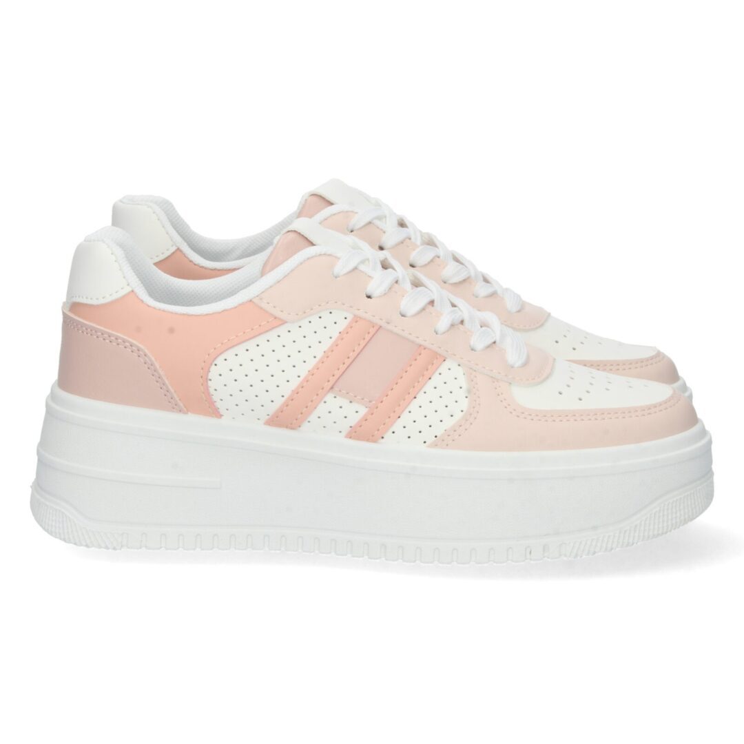 Deportiva plataforma rosa sin estampado - Imagen 2