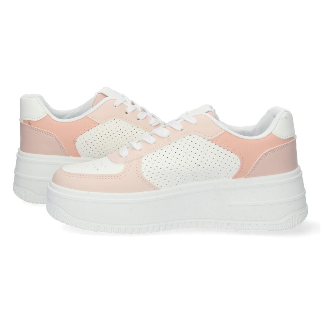 Deportiva plataforma rosa sin estampado - Imagen 6