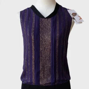 Raasta camiseta sin mangas azul-dorado pedrería Talla XS Nuevo