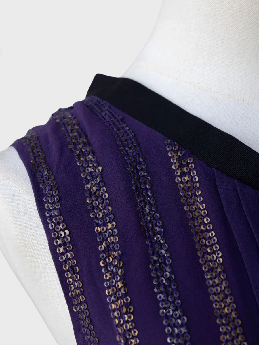 Raasta camiseta sin mangas azul-dorado pedrería Talla XS Nuevo - Imagen 7