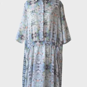 Meam by Ricardo Preto vestido estampado azul Talla L