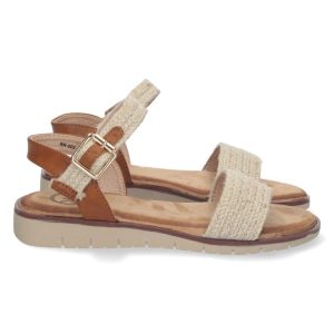 Sandalia plana beige trenzada