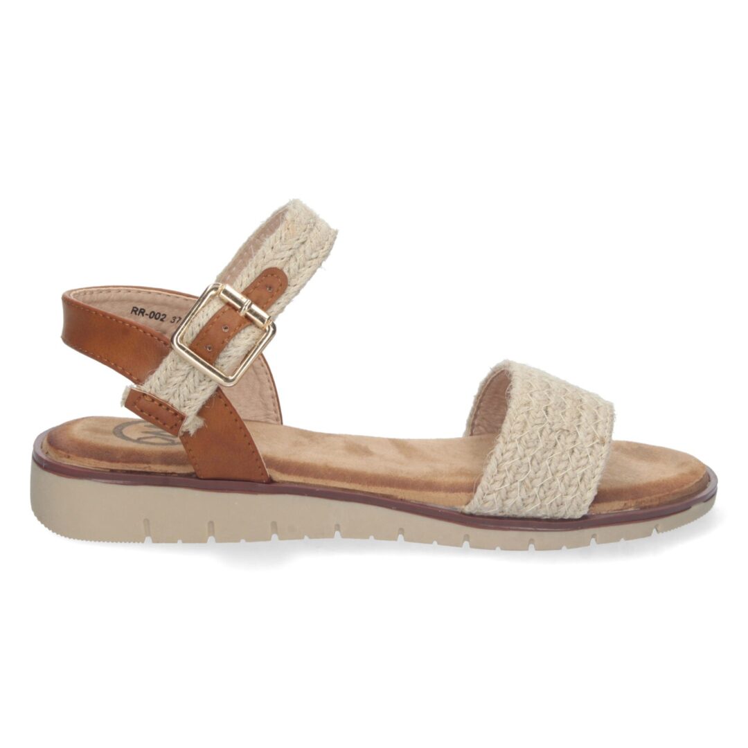 Sandalia plana beige trenzada - Imagen 3
