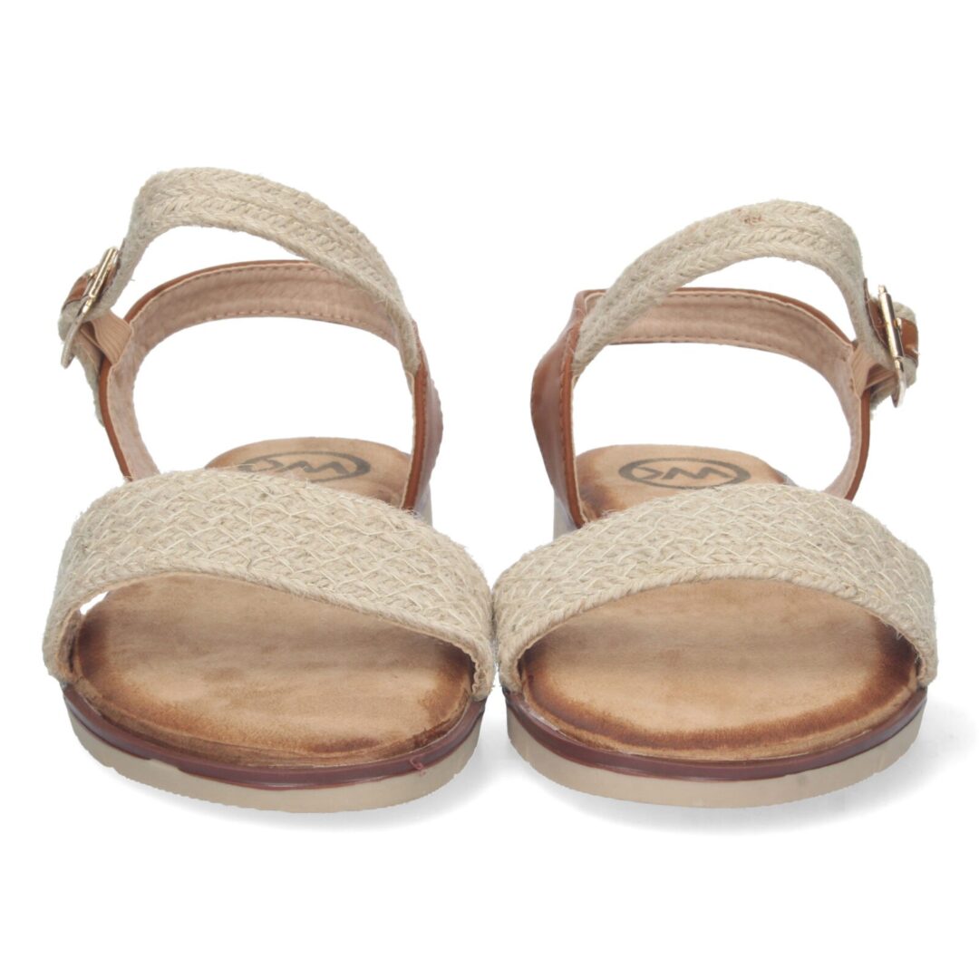 Sandalia plana beige trenzada - Imagen 4