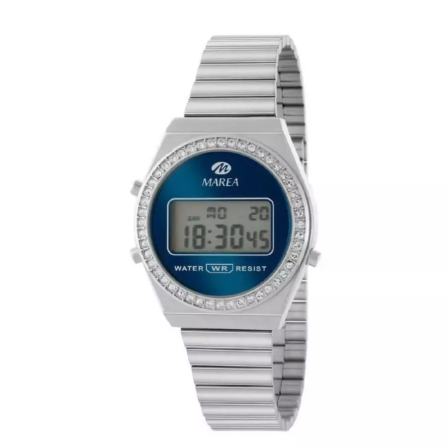 Reloj Señora Marea Acero Digital Esfera Azul