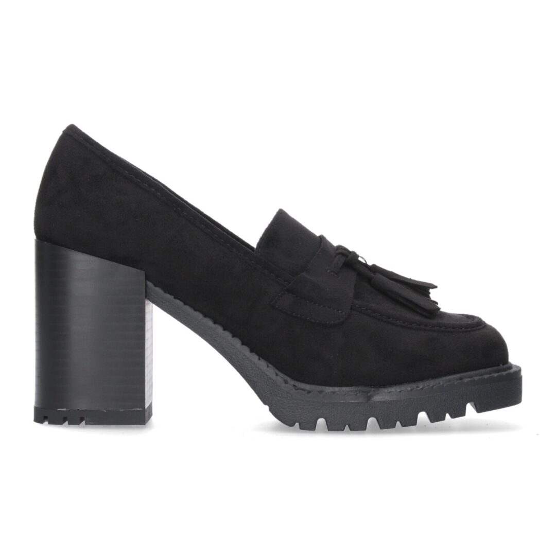 Mocasín tacón borlas negro - Imagen 3
