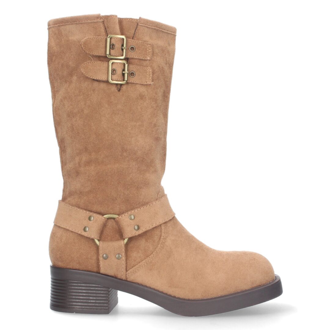 Botas moteras hebilladas camel - Imagen 3