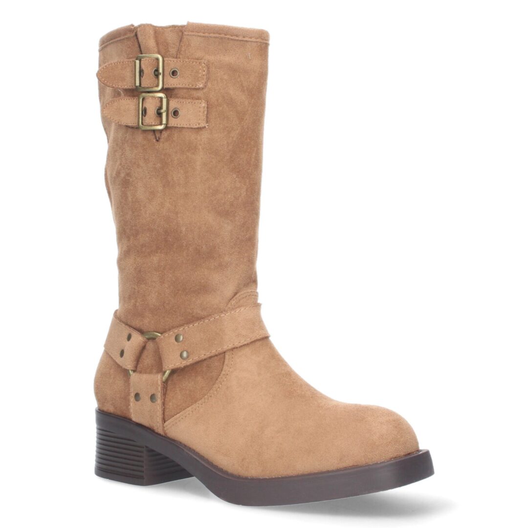 Botas moteras hebilladas camel - Imagen 4