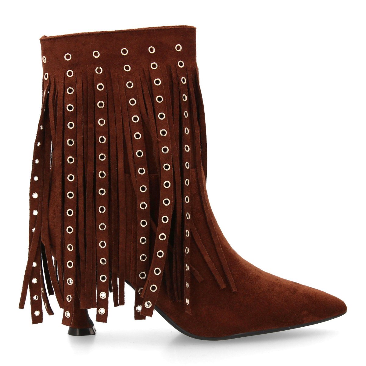 Botines marrones con flecos y tachas - Imagen 3