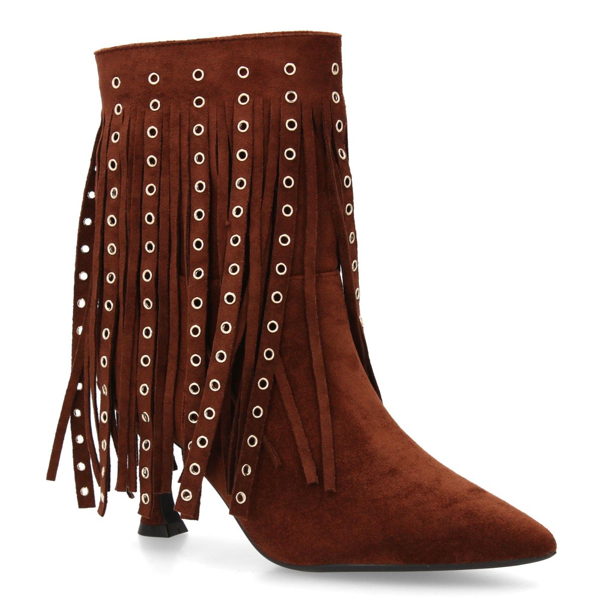 Botines marrones con flecos y tachas - Imagen 4