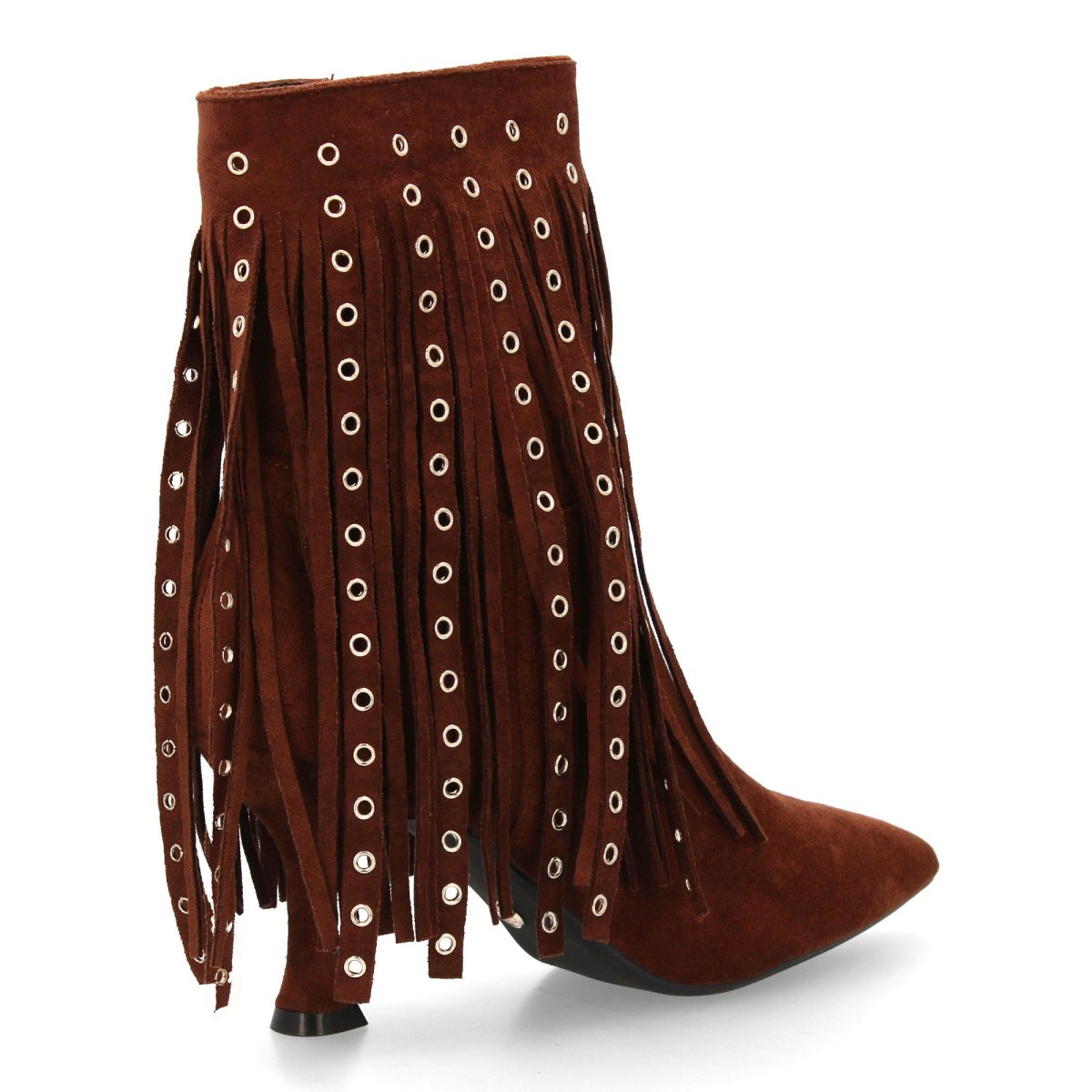 Botines marrones con flecos y tachas - Imagen 5