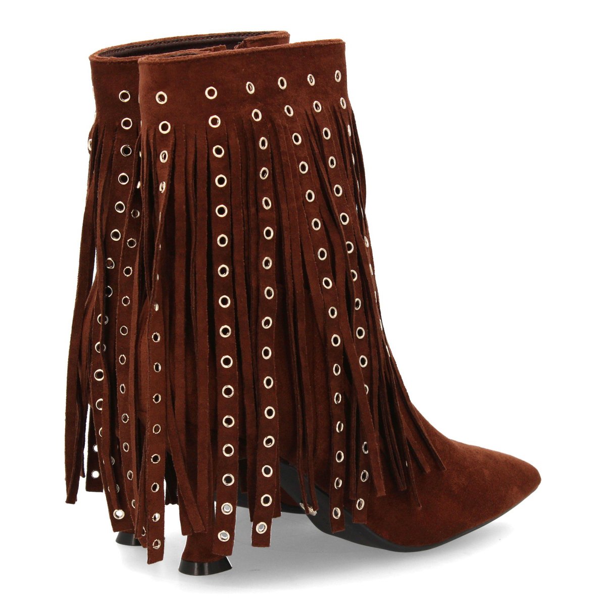 Botines marrones con flecos y tachas - Imagen 6