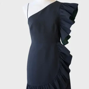 Sandro vestido mini un hombro con volantes Talla 1 (S) Nuevo