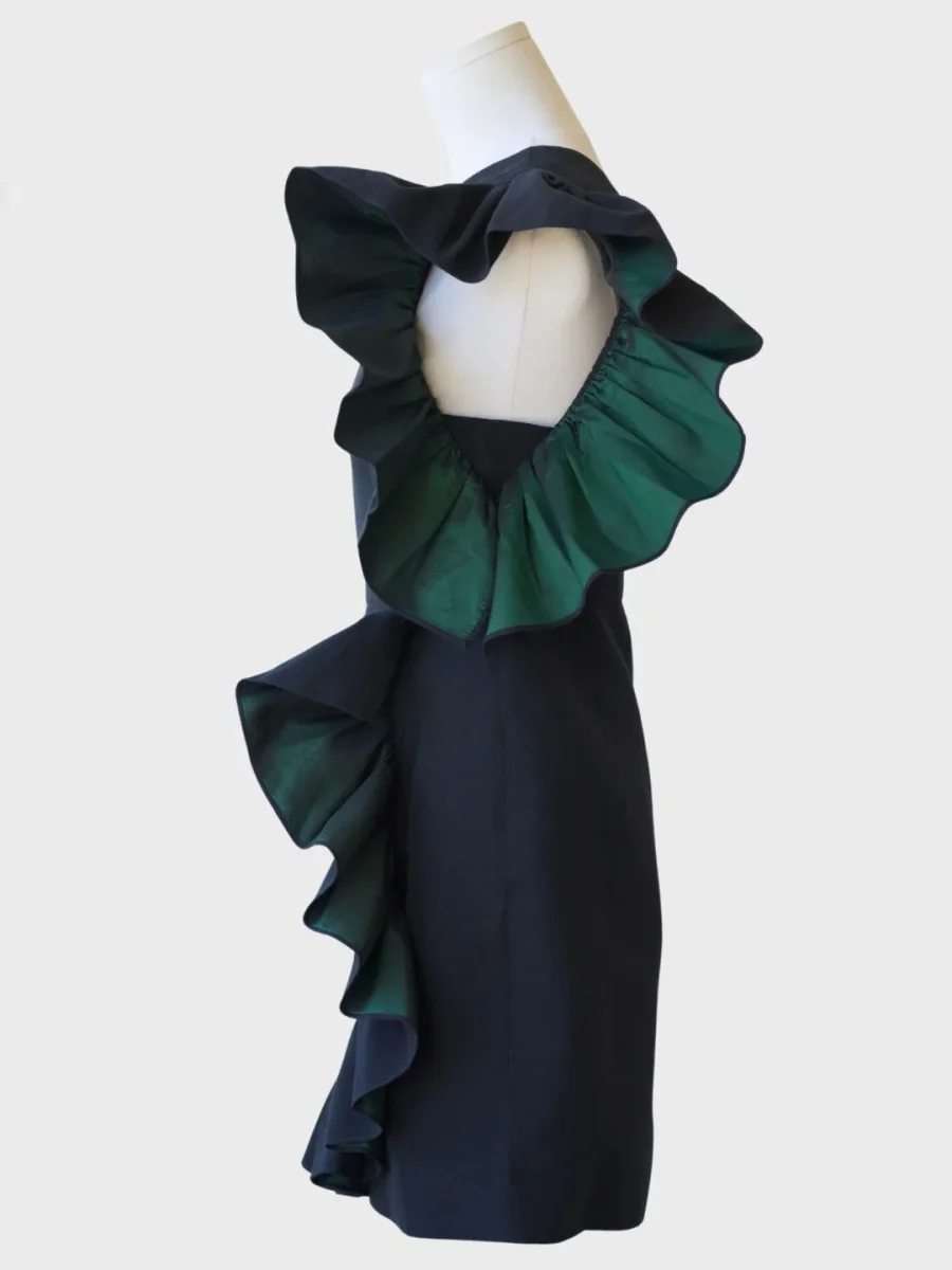 Sandro vestido mini un hombro con volantes Talla 1 (S) Nuevo - Imagen 3