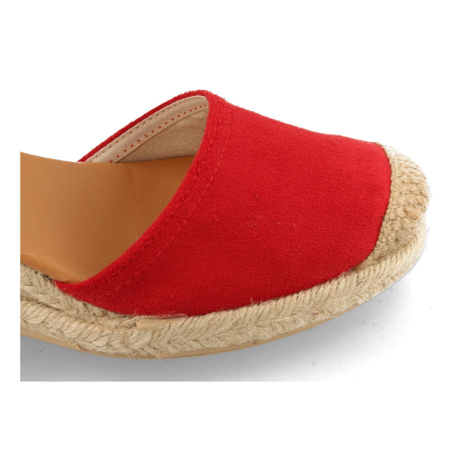 Zapatos cuña rojo hebilla trenzado Valenciana - Imagen 5