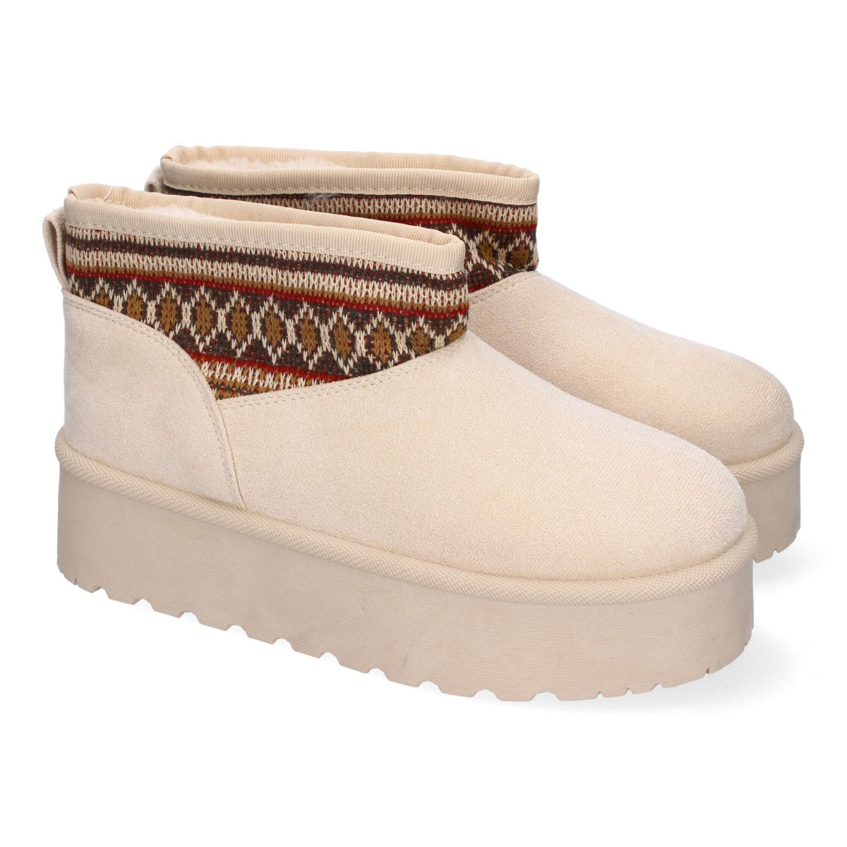 Botines de nieve étnicos beige
