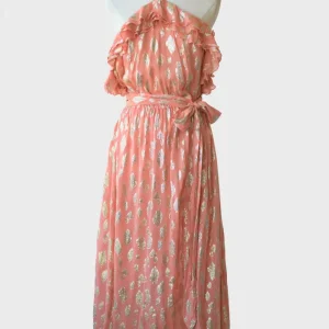 Sundress vestido halter detalles dorados Talla XL