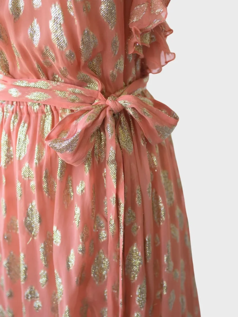 Sundress vestido halter detalles dorados Talla XL - Imagen 7