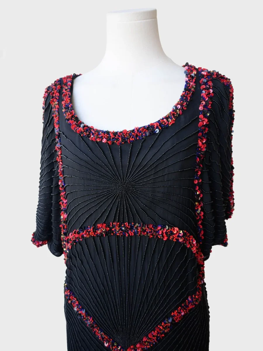 Suzie Wong vestido de seda con aplicaciones Talla XS Nuevo - Imagen 5