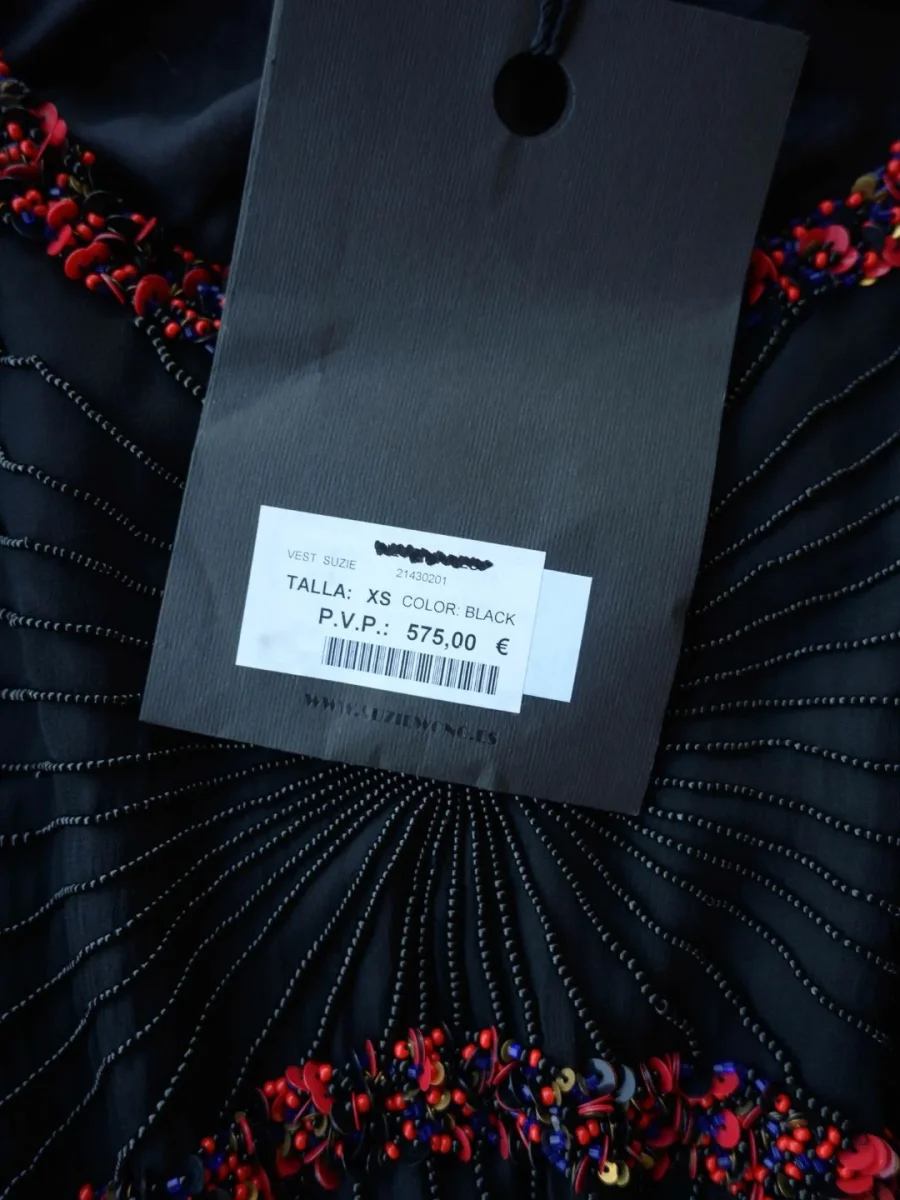 Suzie Wong vestido de seda con aplicaciones Talla XS Nuevo - Imagen 8
