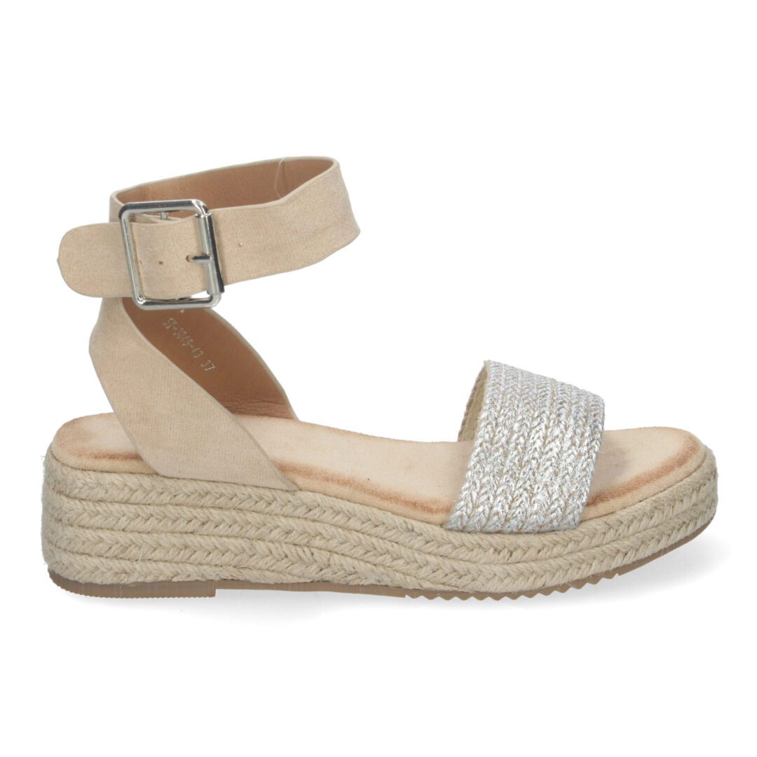 Sandalias planas plateadas con trenzado - Imagen 3