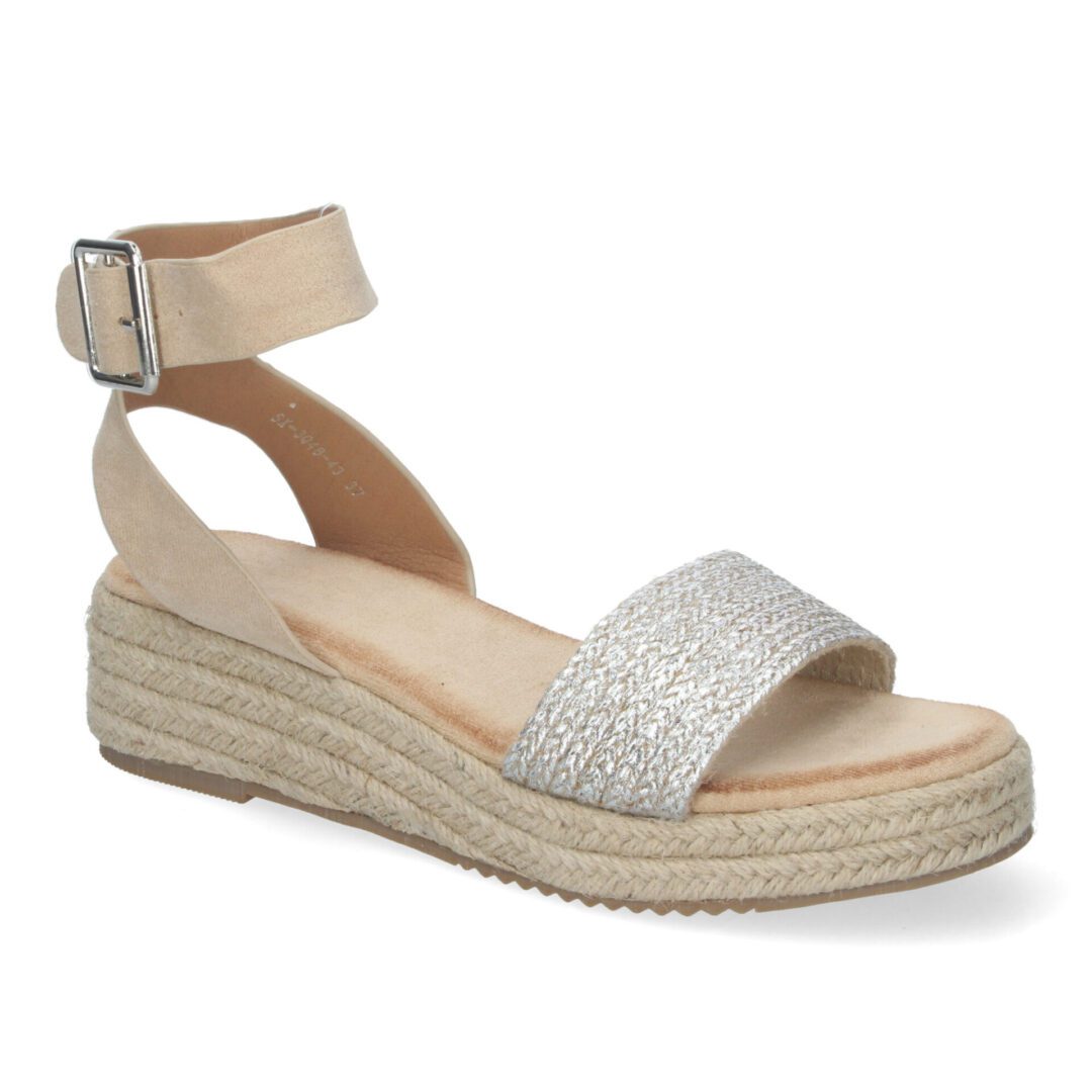 Sandalias planas plateadas con trenzado - Imagen 4
