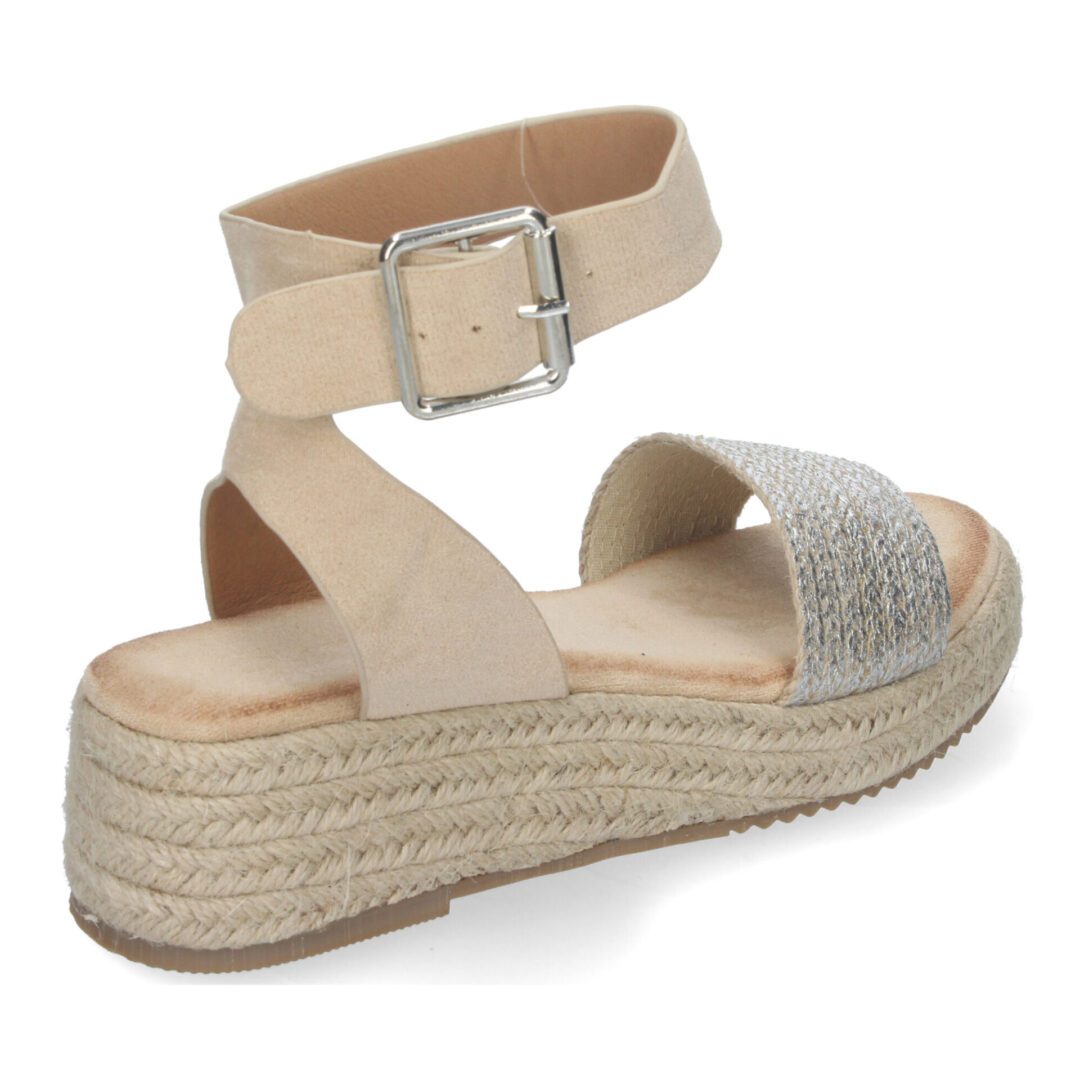 Sandalias planas plateadas con trenzado - Imagen 5