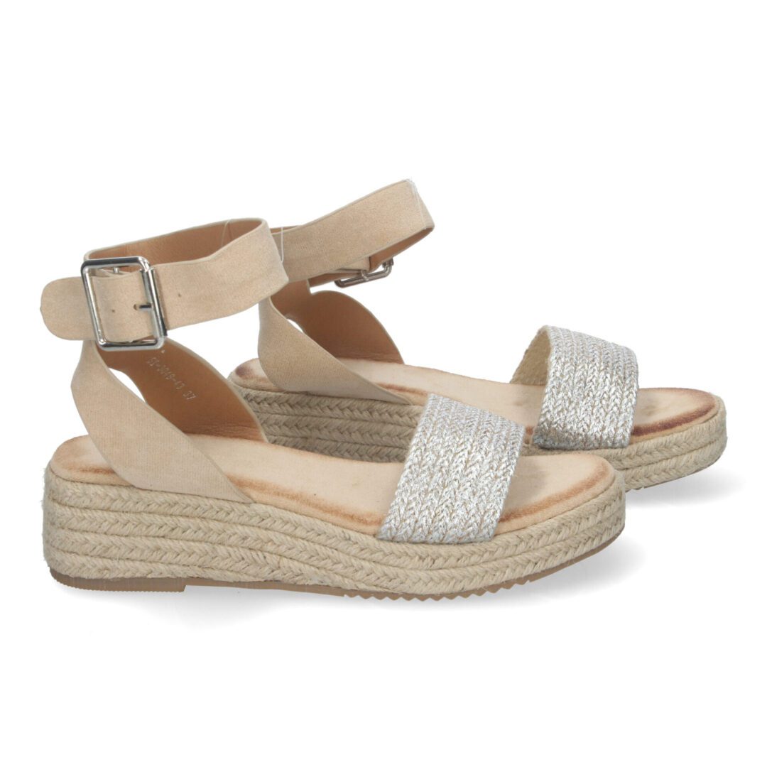 Sandalias planas plateadas con trenzado - Imagen 6