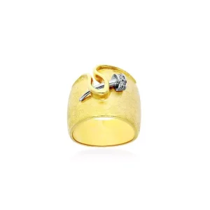 Sortija Silk Plata Dorado Y CIrconitas