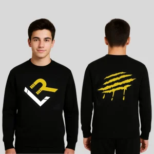 Sudadera Negra Sin Capucha - LR