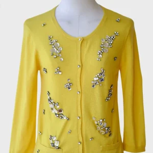 Tara Jarmon chaqueta de cachemira con pedrería Talla M