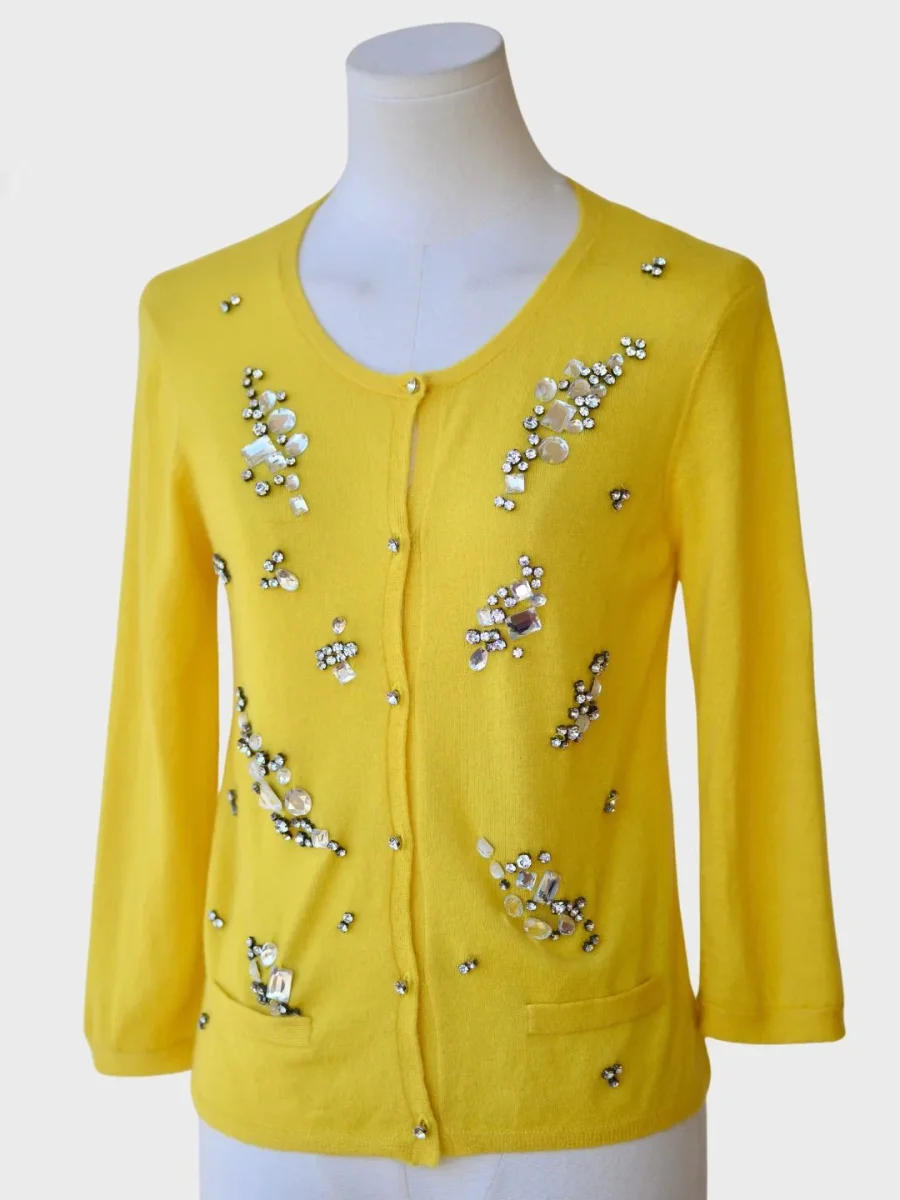 Tara Jarmon chaqueta de cachemira con pedrería Talla M - Imagen 5