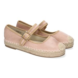 Bailarina salón rosa hebilla yute