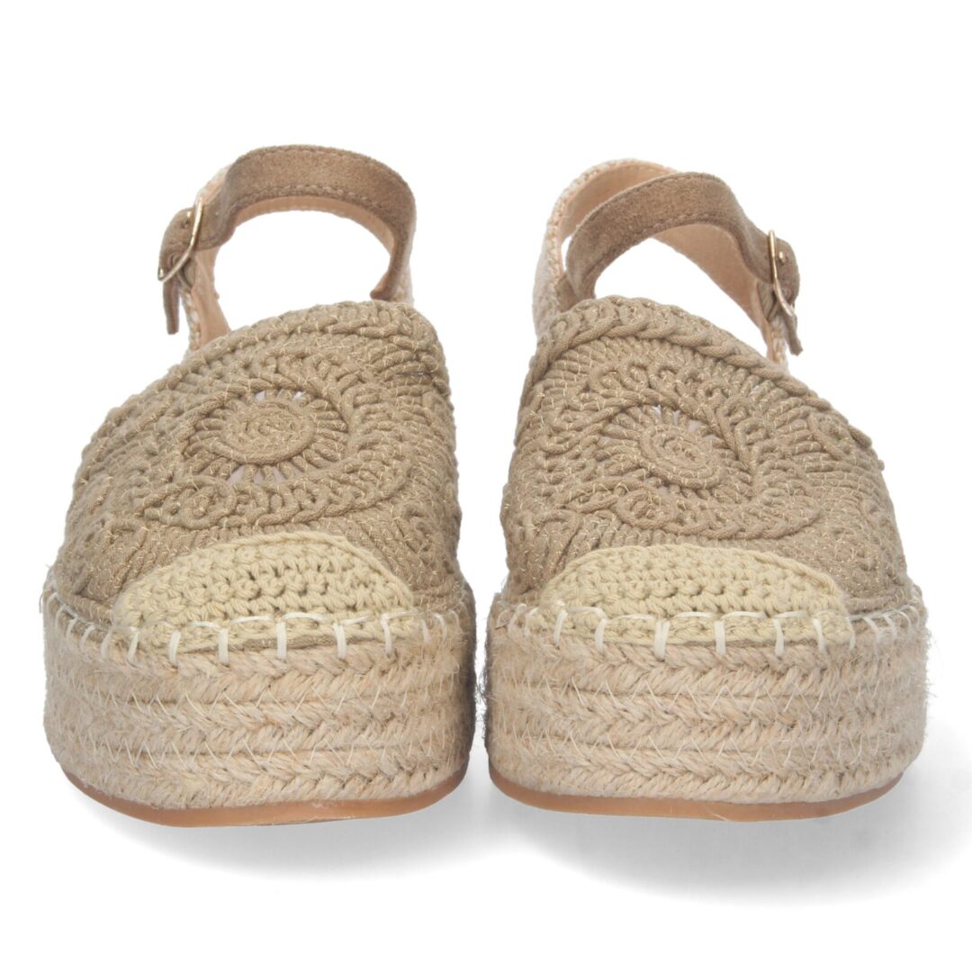 Sandalias plataforma esparto beige decorativas - Imagen 4