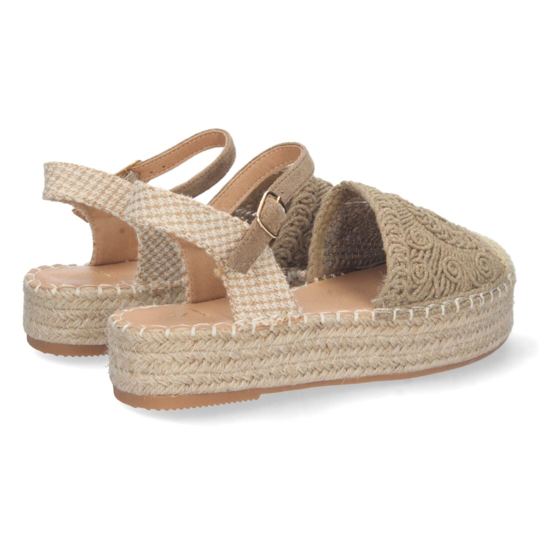 Sandalias plataforma esparto beige decorativas - Imagen 5