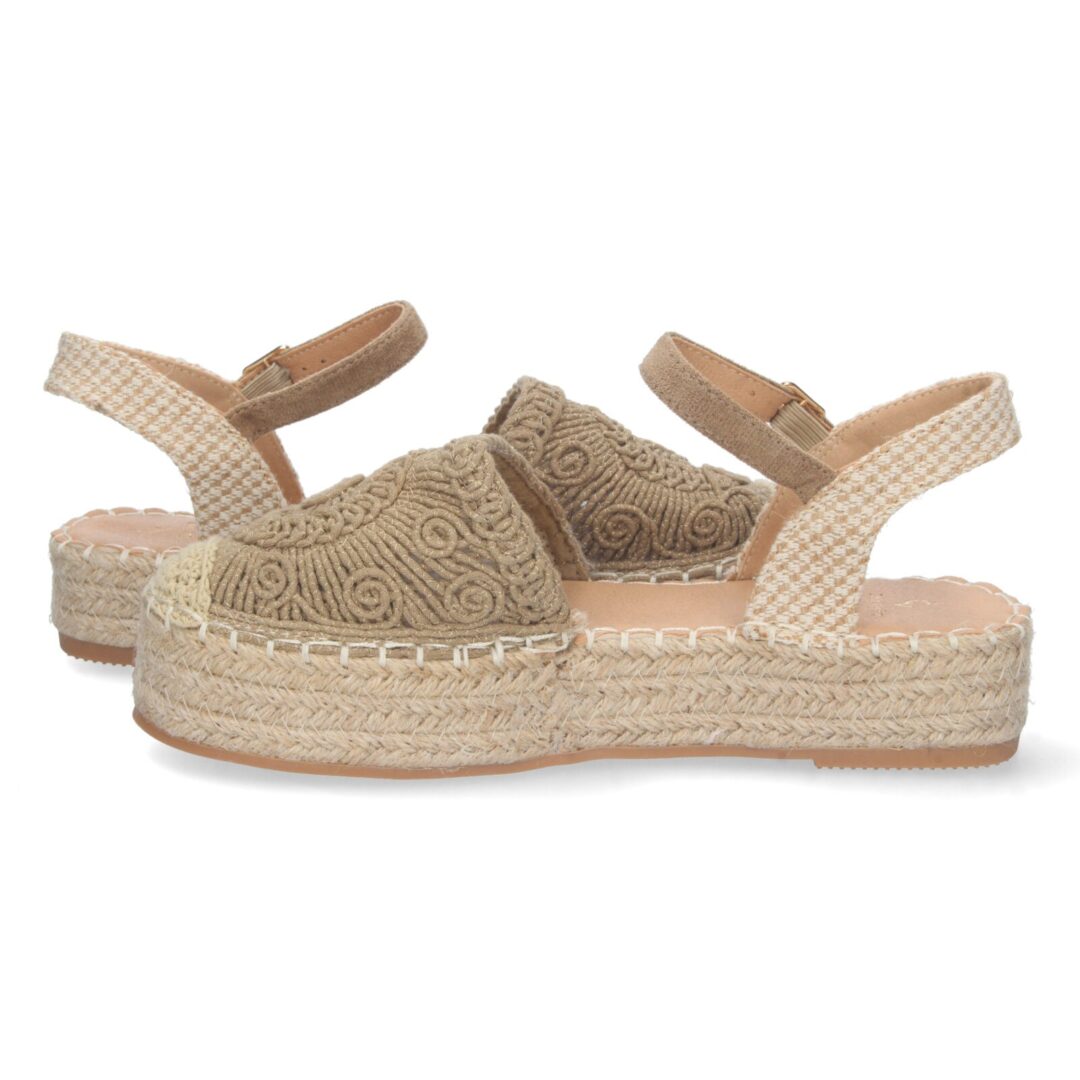 Sandalias plataforma esparto beige decorativas - Imagen 6