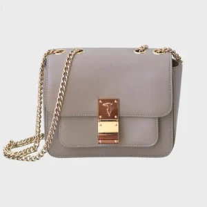 Trussardi bolso badolera Lyone con cadena color gris topo