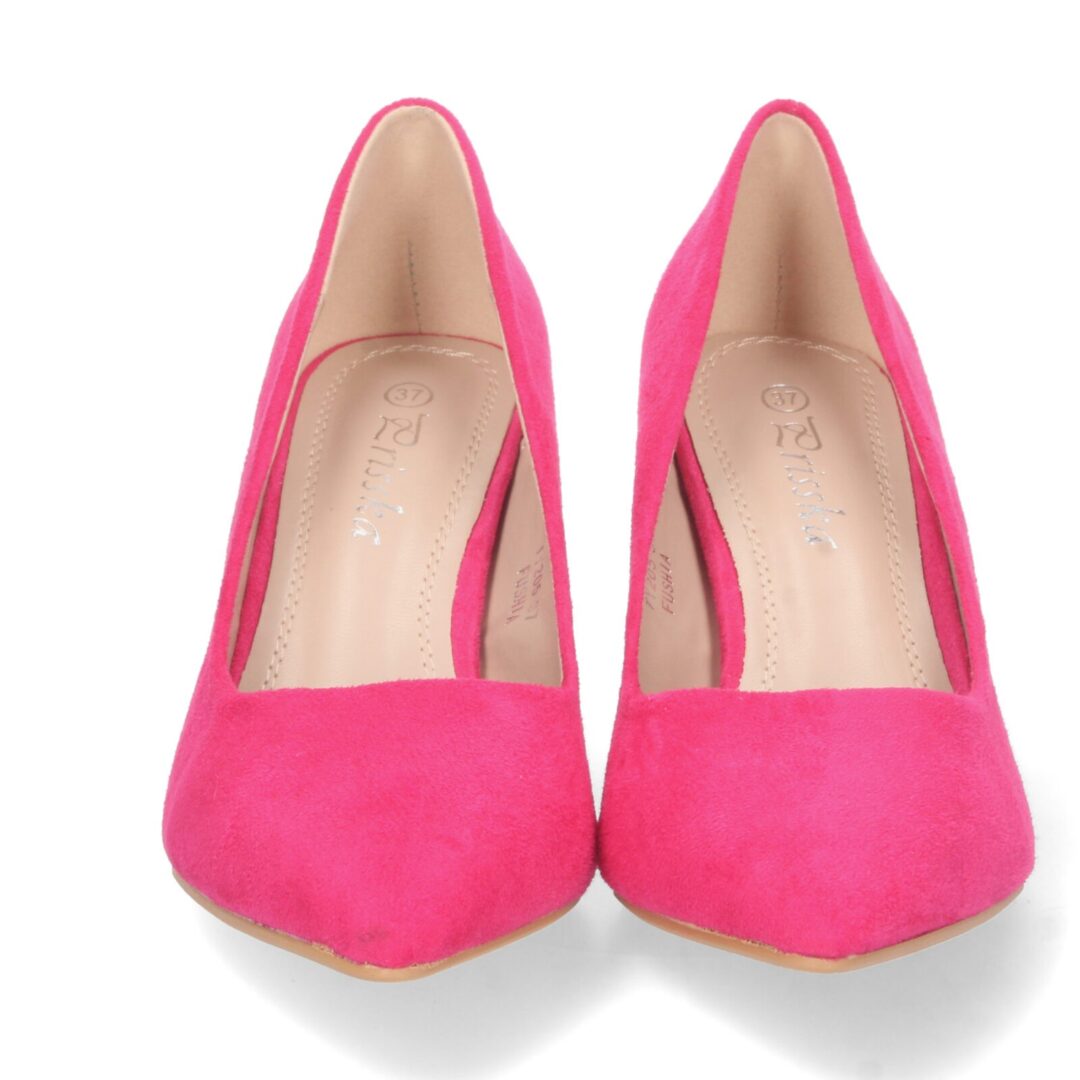 Zapato salón tacón ancho fucsia - Imagen 4