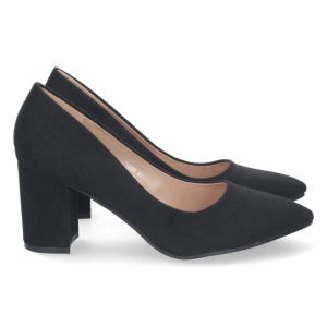Zapato salón tacón ancho negro