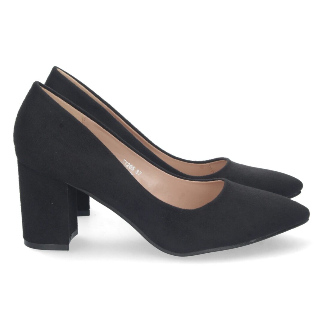 Zapato salón tacón ancho negro