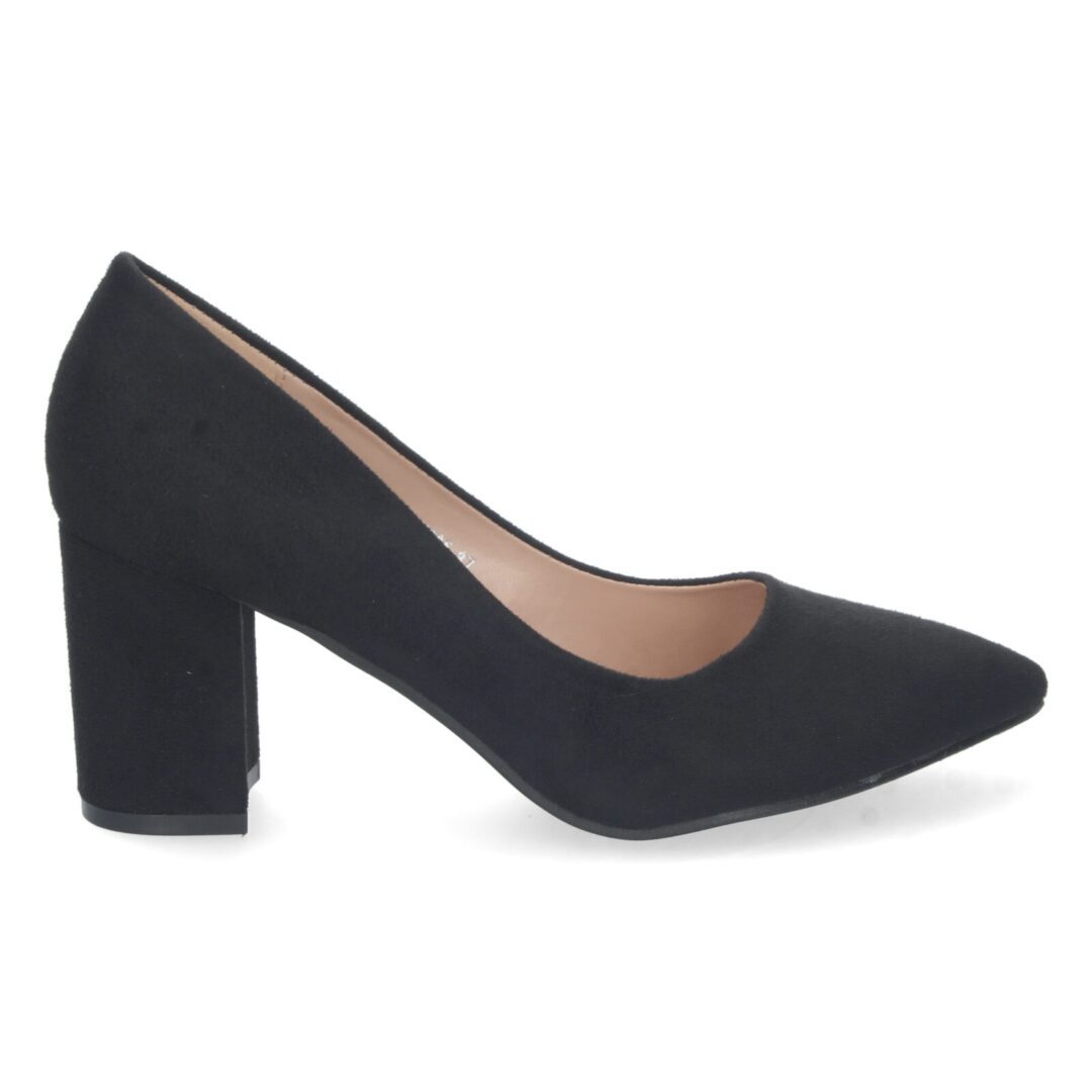 Zapato salón tacón ancho negro - Imagen 3