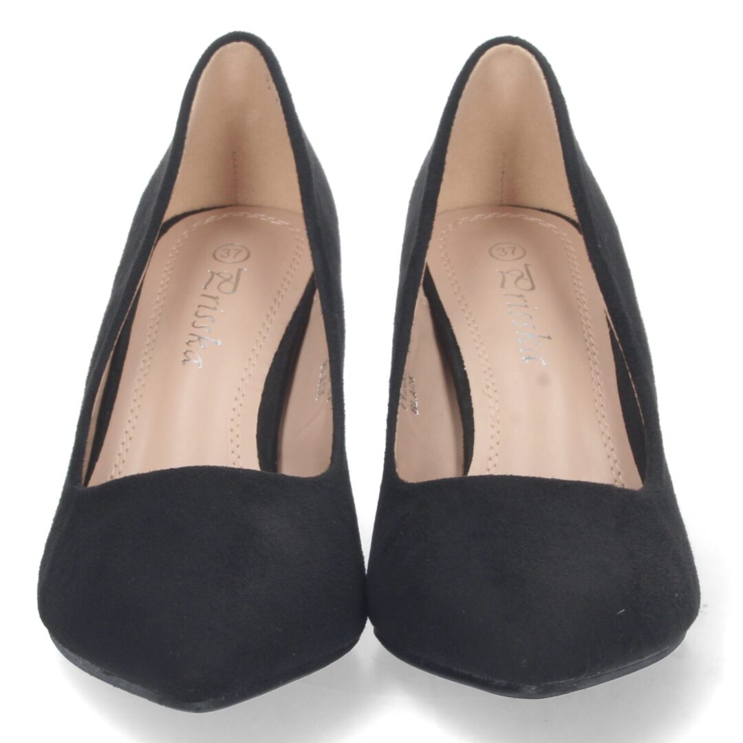 Zapato salón tacón ancho negro - Imagen 4