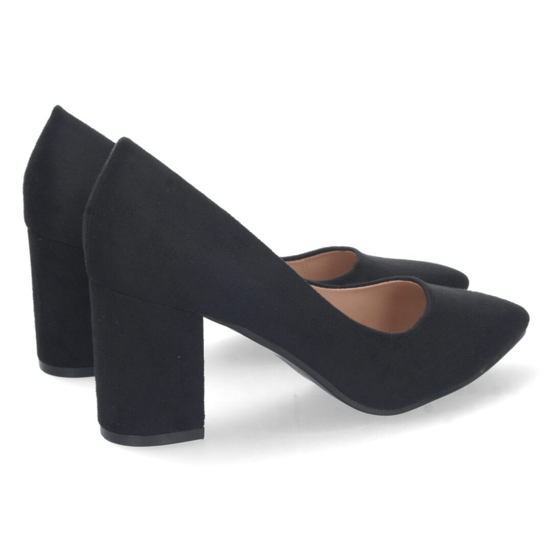 Zapato salón tacón ancho negro - Imagen 5