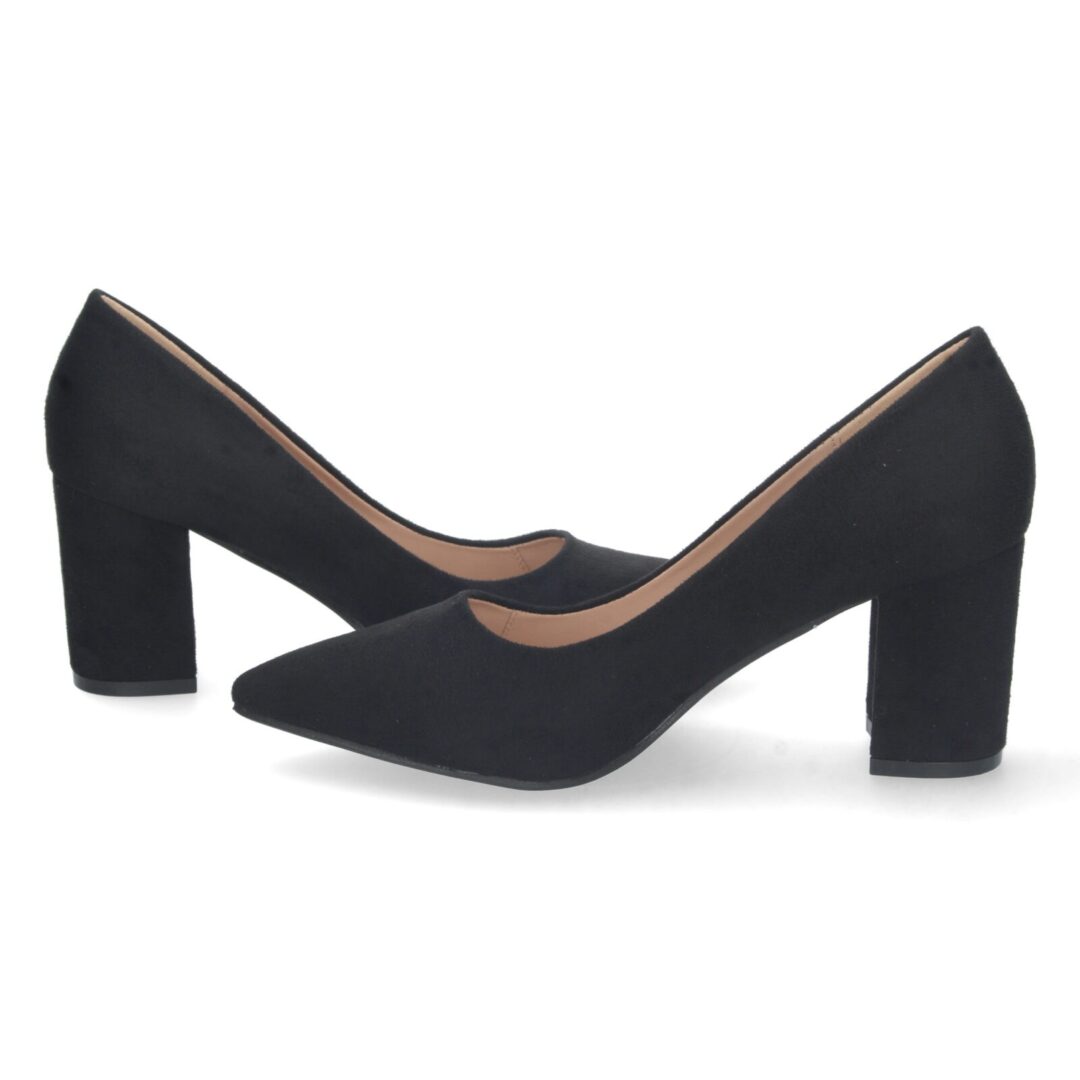 Zapato salón tacón ancho negro - Imagen 6