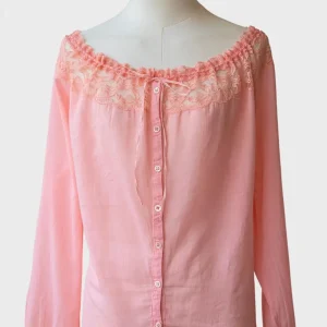 Vanessa Bruno blusa rosa coral encaje Talla FR36 (S)