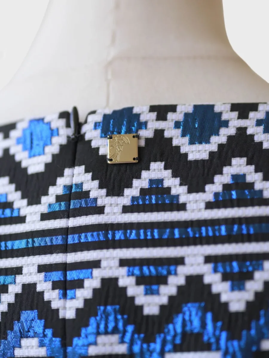 Versace Collection vestido mini azul estampado Talla S - Imagen 5