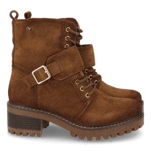 Bota tacón militar hebilla kaki