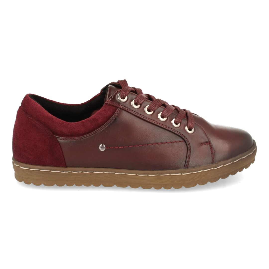 Zapatillas planas burdeos lisas - Imagen 3