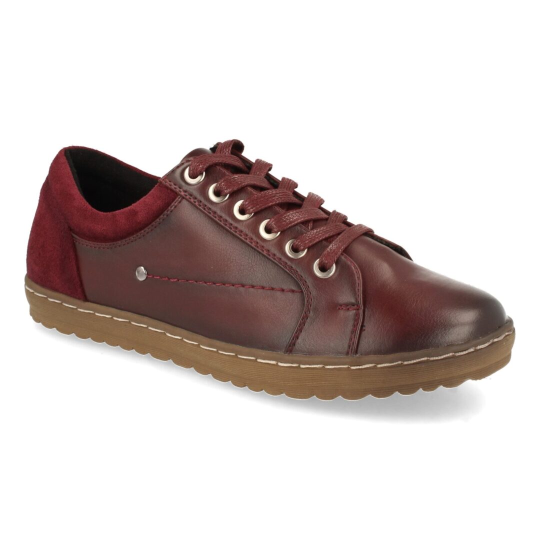 Zapatillas planas burdeos lisas - Imagen 4